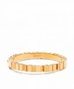 Versace Greca logo-lettering bangle bracelet