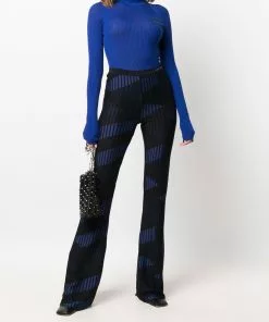 Versace geometric-pattern jacquard trousers