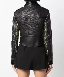 Versace La Greca stitched biker jacket