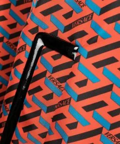 Versace La Greca pattern overcoat