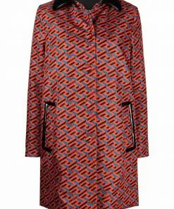 Versace La Greca pattern overcoat