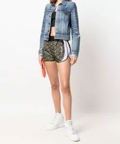 Versace geometric pattern track-style shorts