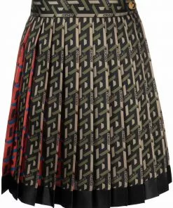 Versace La Greca silk miniskirt