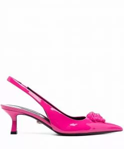 Versace Medusa-plaque slingback pumps