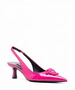 Versace Medusa-plaque slingback pumps