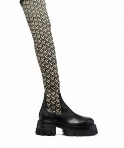 Versace multi-panel ridged-sole boots