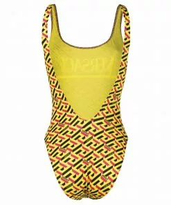Versace geometric-print swimsuit
