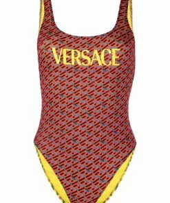 Versace geometric-print swimsuit