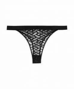 Versace lace-detail semi-sheer thong