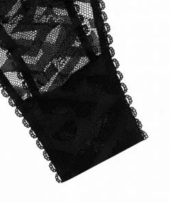 Versace lace-detail semi-sheer thong