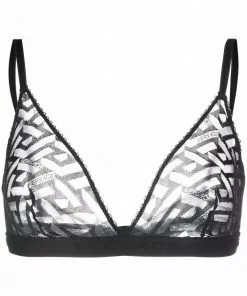 Versace Greca Signature tulle bralette