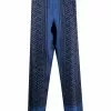 Versace geometric-print straight trousers
