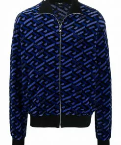 Versace graphic-print zip-fastening jacket