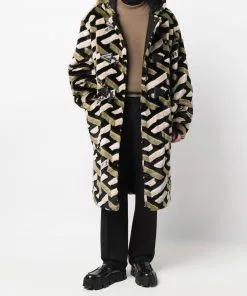 Versace all-over logo print coat