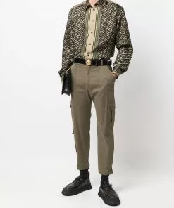 Versace geometric-print silk shirt