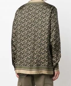 Versace geometric-print silk shirt