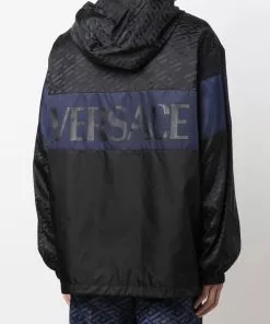 Versace panelled logo-print track jacket