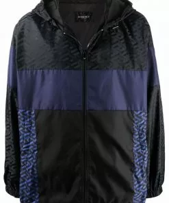 Versace panelled logo-print track jacket
