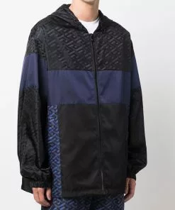 Versace panelled logo-print track jacket