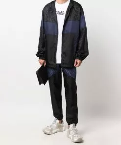 Versace panelled logo-print track jacket