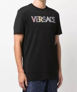 Versace Embroidered logo cotton T shirt 9 Versace embroidered logo cotton T-shirt
