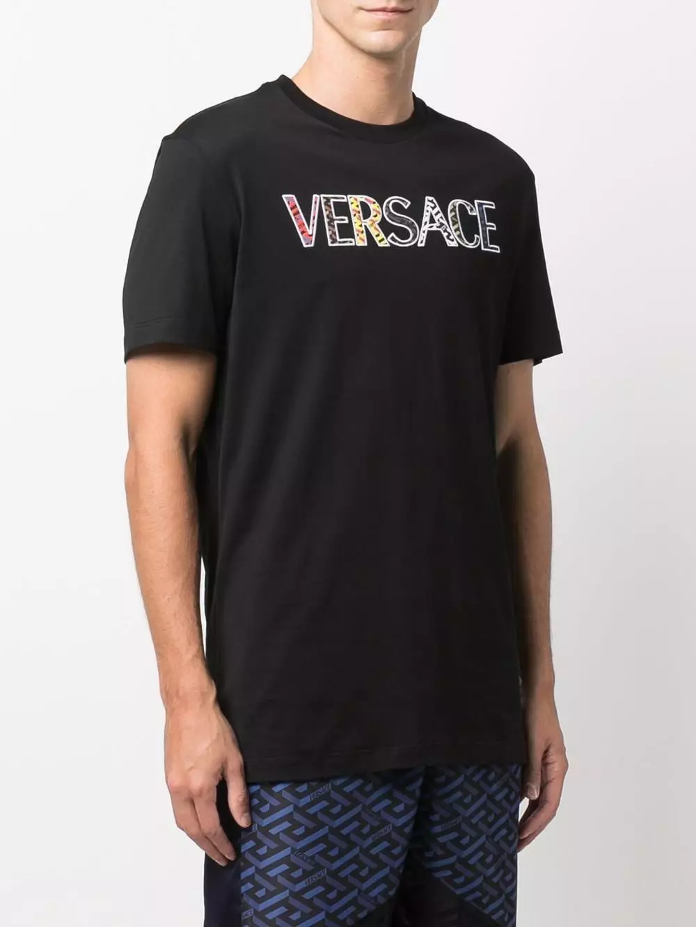 Versace Embroidered logo cotton T shirt 5 Versace embroidered logo cotton T-shirt