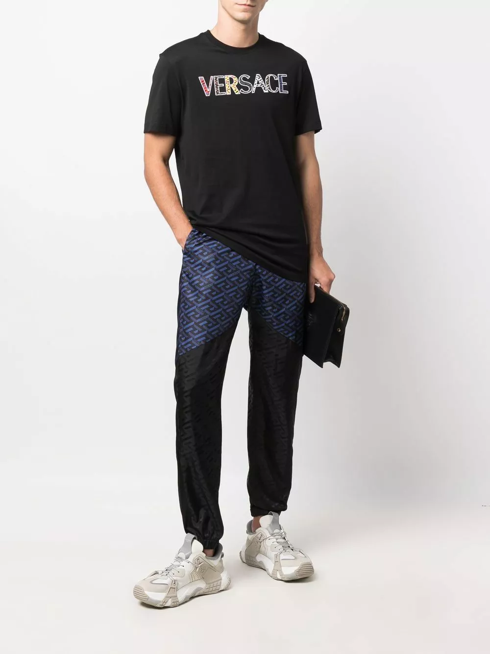 Versace Embroidered logo cotton T shirt 4 Versace embroidered logo cotton T-shirt