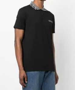 Versace contrast-collar piqué polo shirt