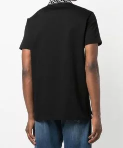 Versace contrast-collar piqué polo shirt