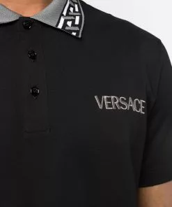 Versace contrast-collar piqué polo shirt