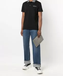 Versace contrast-collar piqué polo shirt