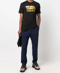 Versace sequin-embellished logo T-shirt