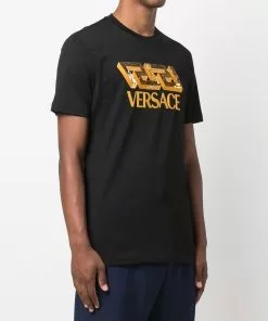Versace sequin-embellished logo T-shirt