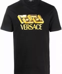 Versace sequin-embellished logo T-shirt