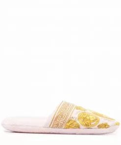 Versace Medusa-print slip-on slippers