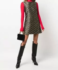 Versace geometric jacquard-woven shift dress