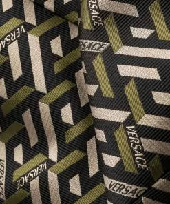 Versace geometric jacquard-woven shift dress