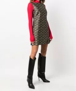 Versace geometric jacquard-woven shift dress