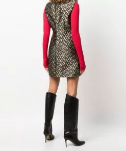 Versace geometric jacquard-woven shift dress