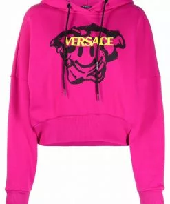 Versace Medusa Smile cropped hoodie