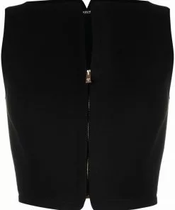 Versace cropped zip-up top