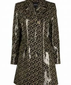 Versace La Greca-print vinyl coat