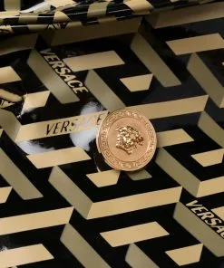 Versace La Greca-print vinyl coat