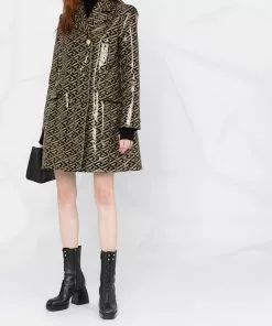 Versace La Greca-print vinyl coat