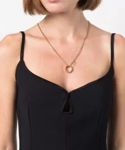 Versace logo ring-pendant necklace