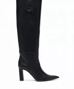 Versace Medusa Head plaque knee boots