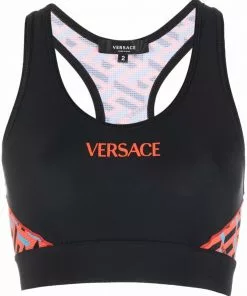 Versace La Greca print sports bra