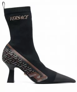 Versace La Greca sock-style boots