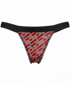 Versace La Greca print thong