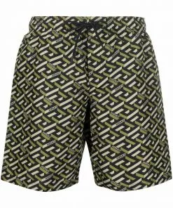 Versace Greca logo-print swim shorts